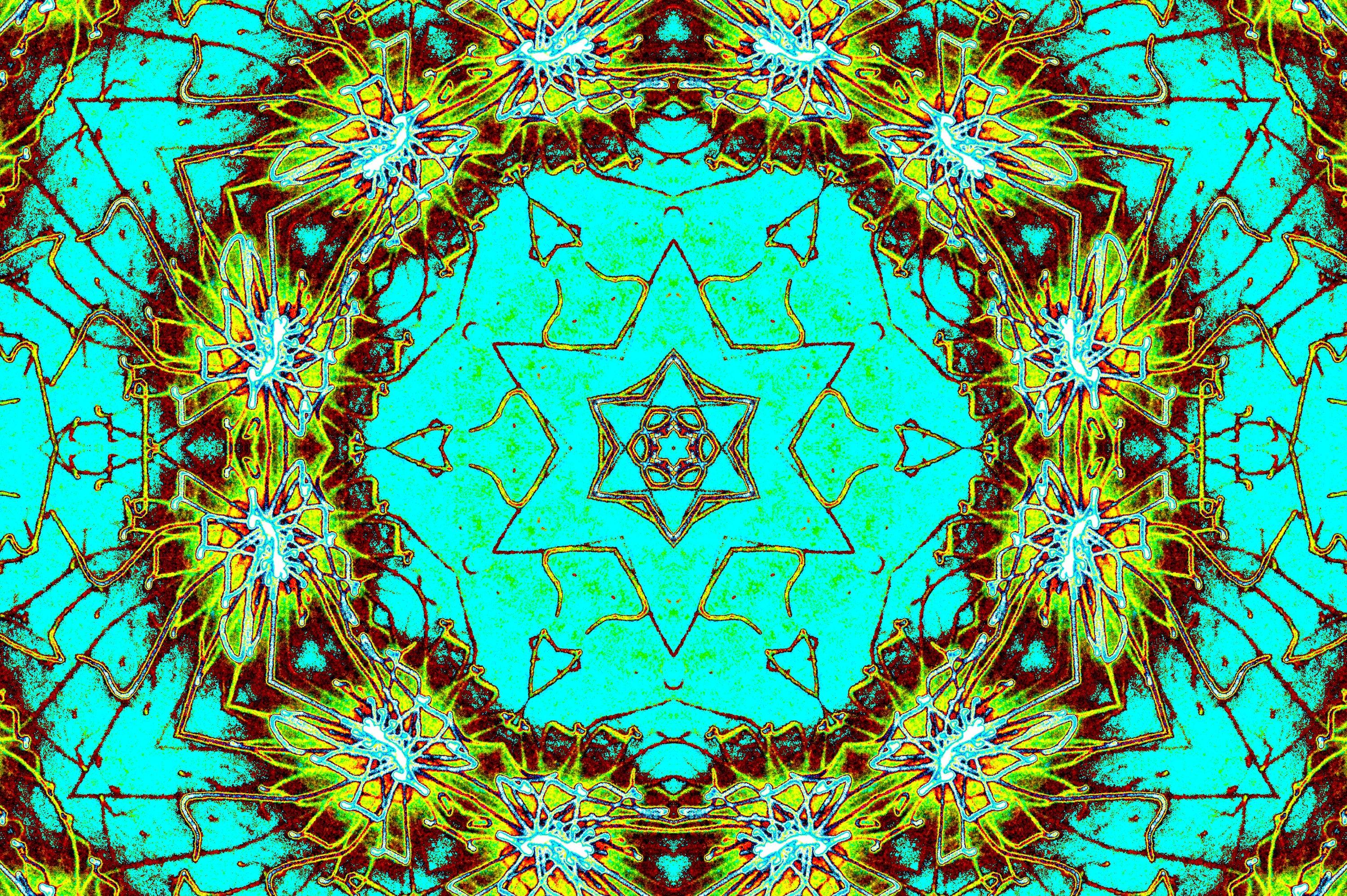 Turquoise Star Mandala — Digitale Kunst zum Download