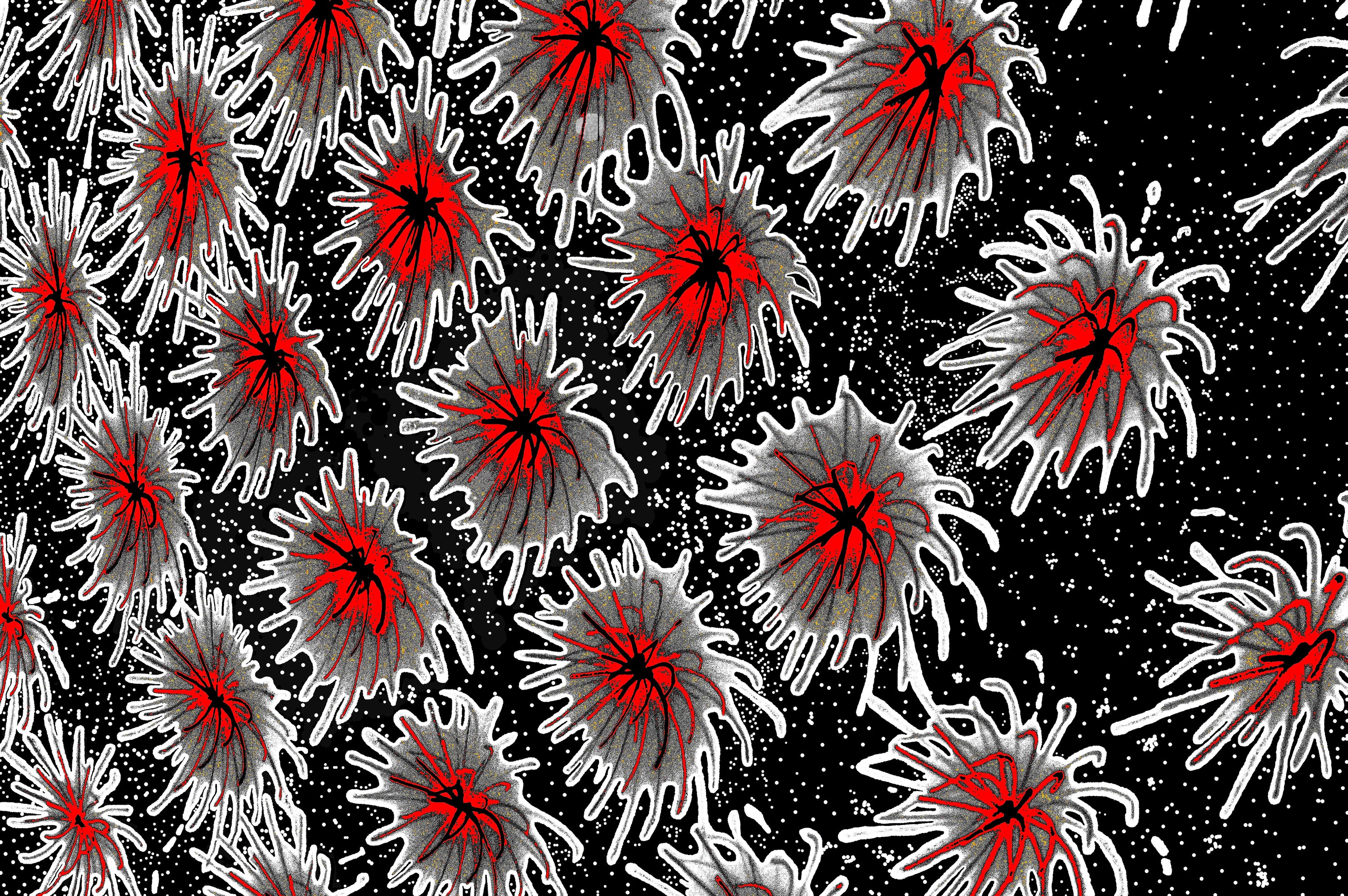 ROTE MIKROBEN — Premium Kunstprint