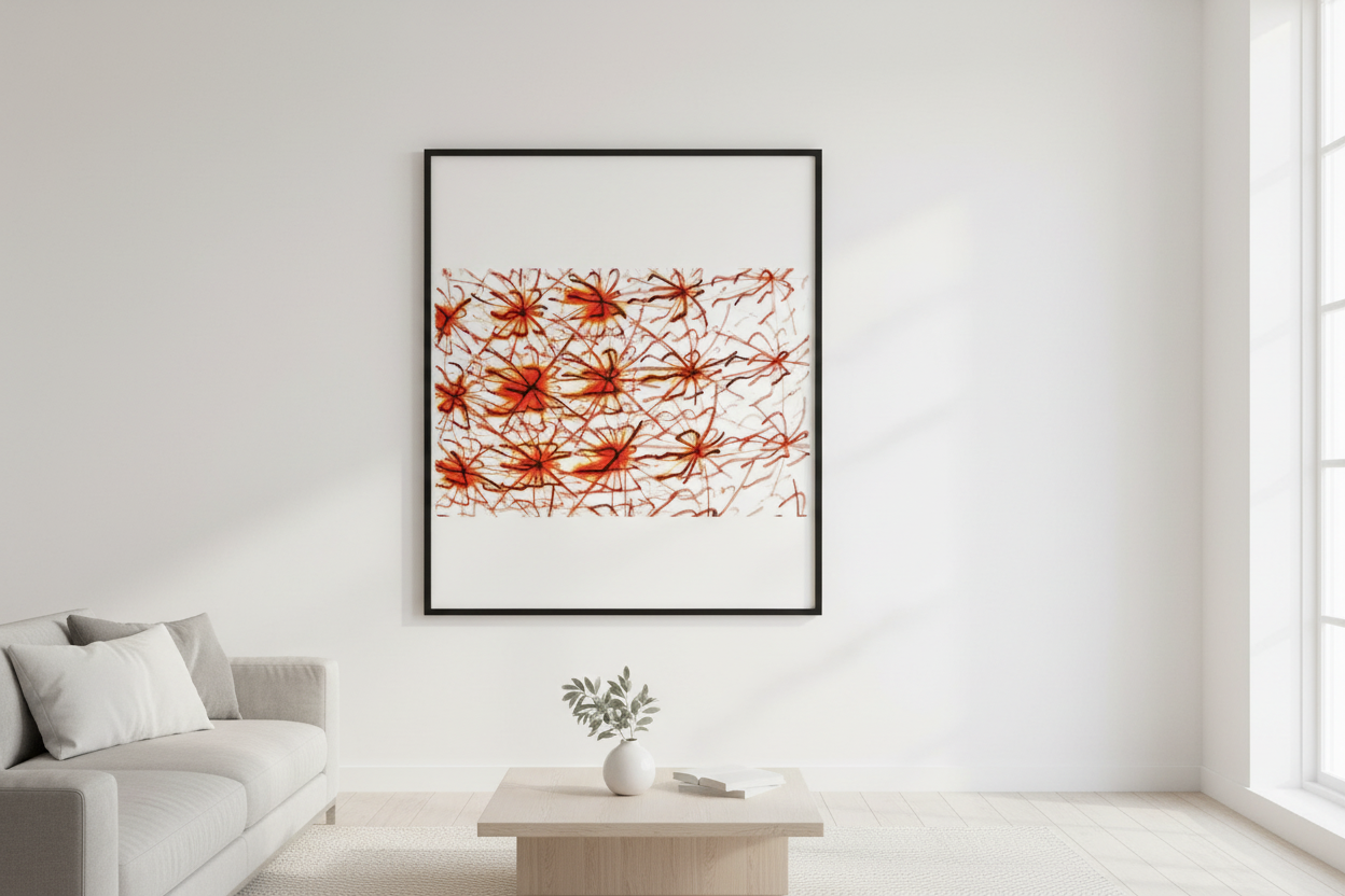 ROTE NEURONEN — Premium Kunstprint