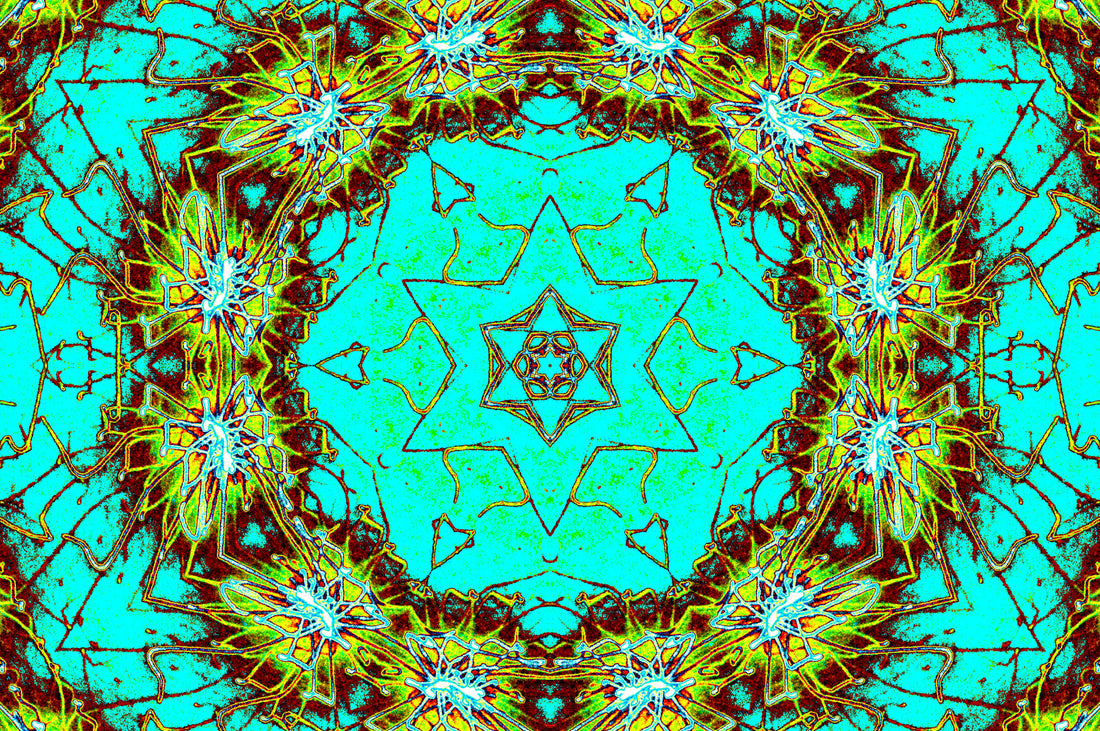 Turquoise Star Mandala — Digitale Kunst zum Download