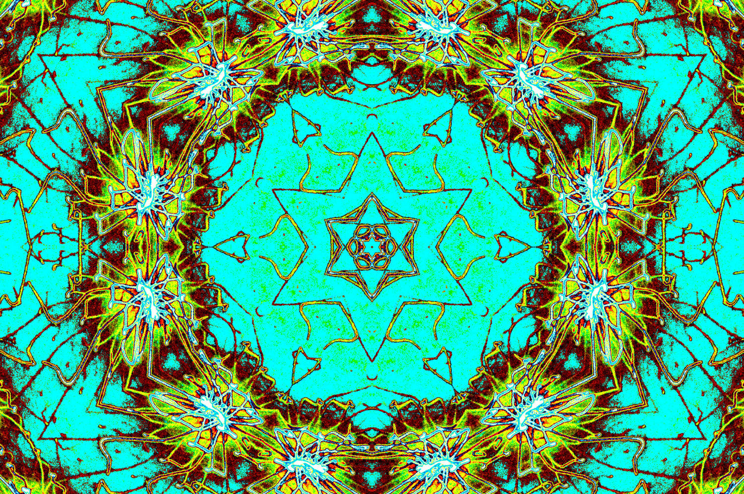 Turquoise Star Mandala — Digitale Kunst zum Download