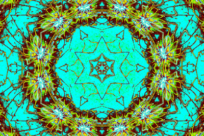 Turquoise Star Mandala — Digitale Kunst zum Download