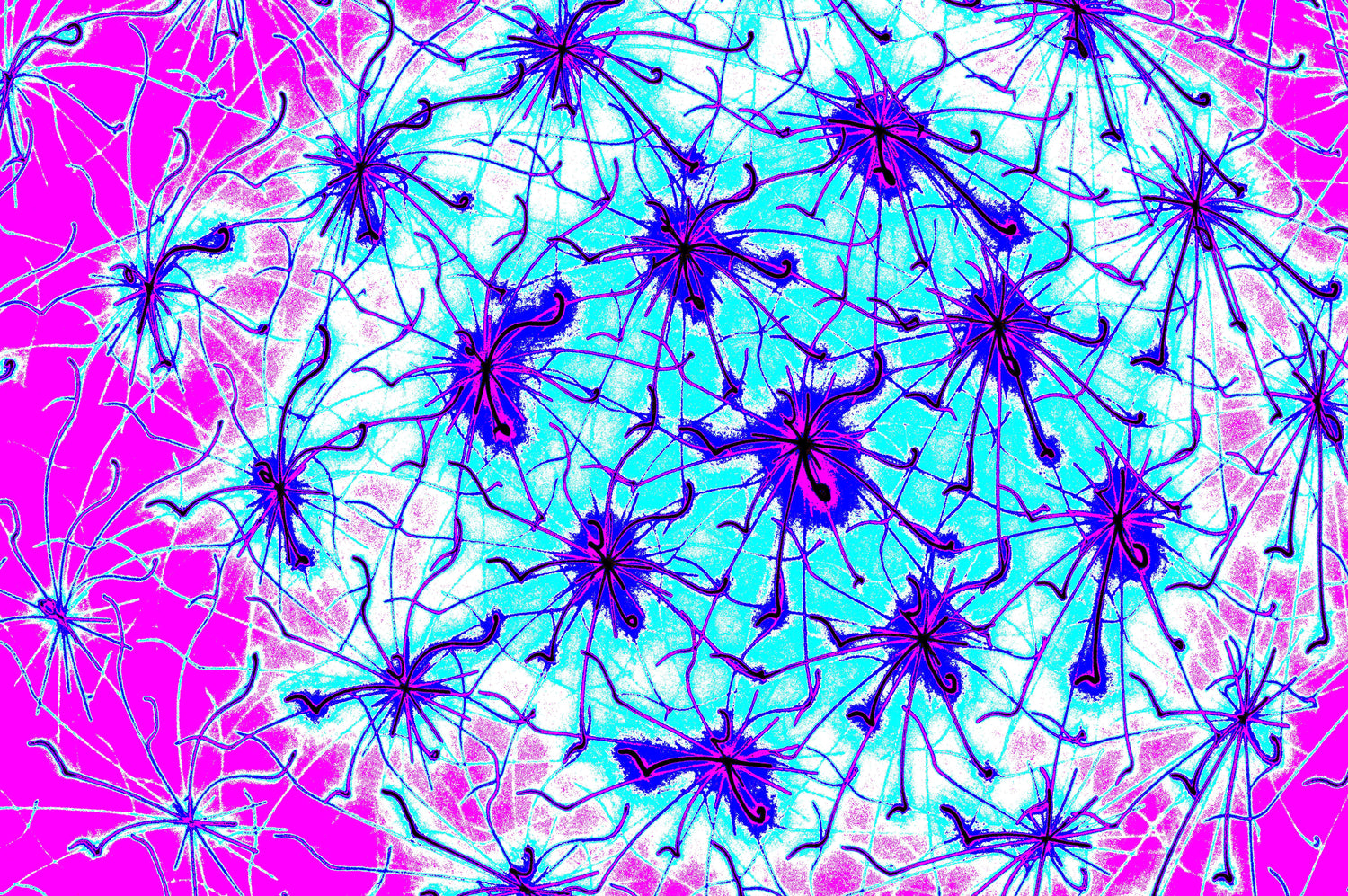 PINKES NEURONALES NETZ — Premium Kunstprint