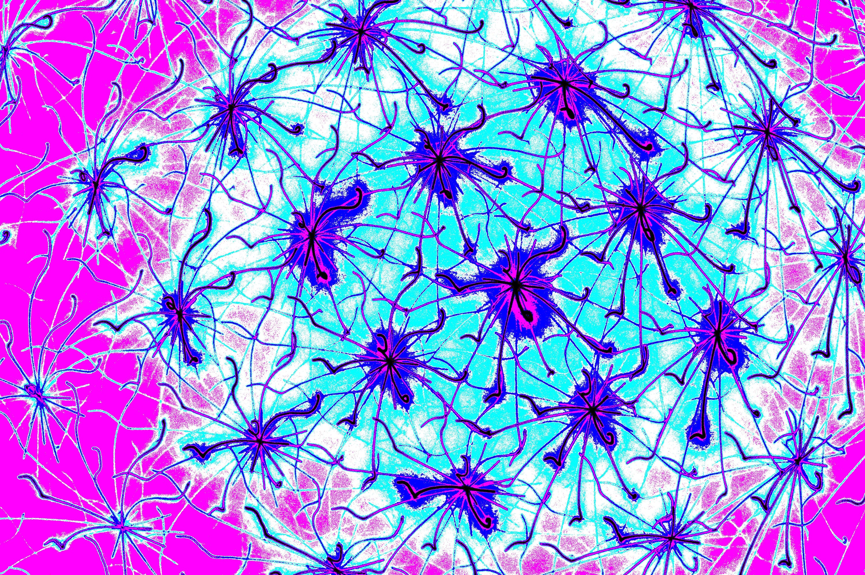 PINKES NEURONALES NETZ — Premium Kunstprint