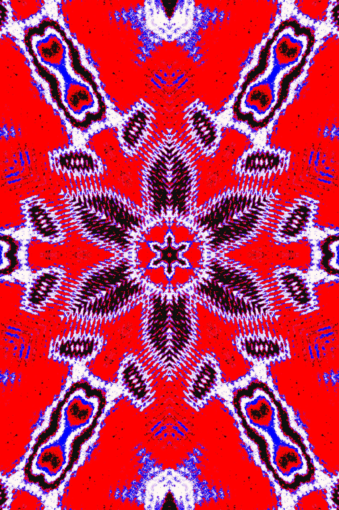 PETAL SYMMETRY WHEEL RED — Premium Kunstprint
