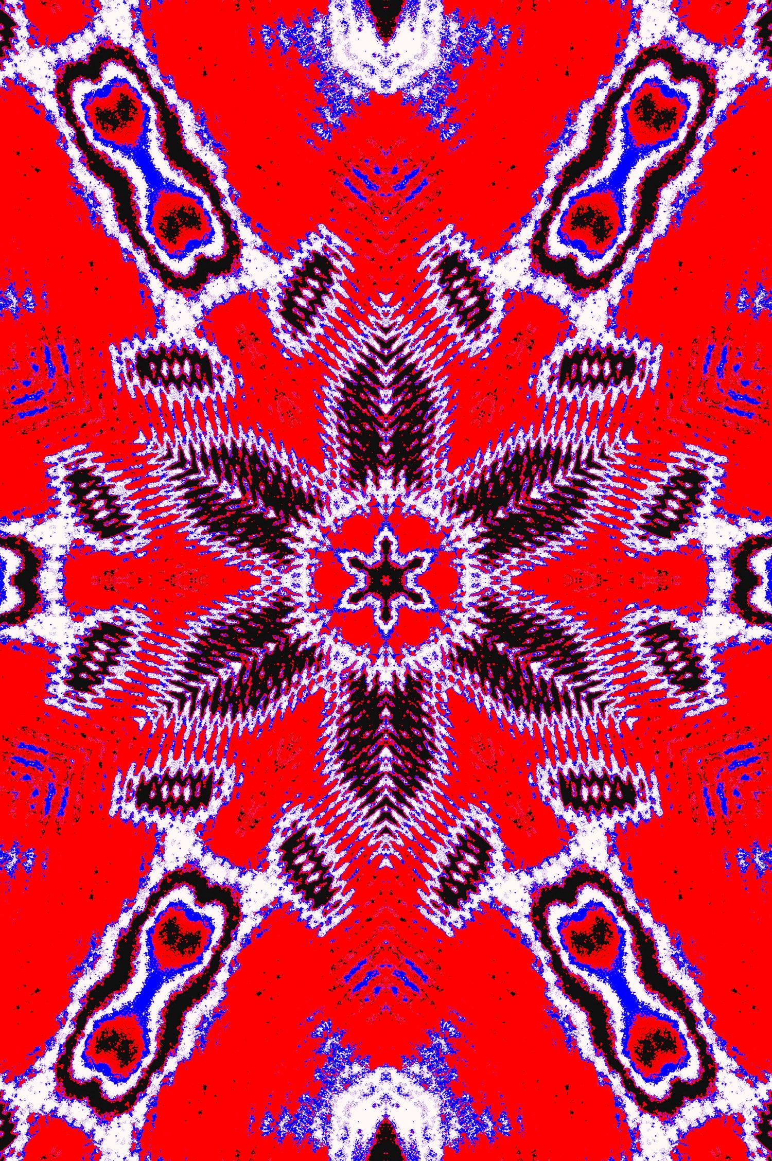 PETAL SYMMETRY WHEEL RED — Premium Kunstprint