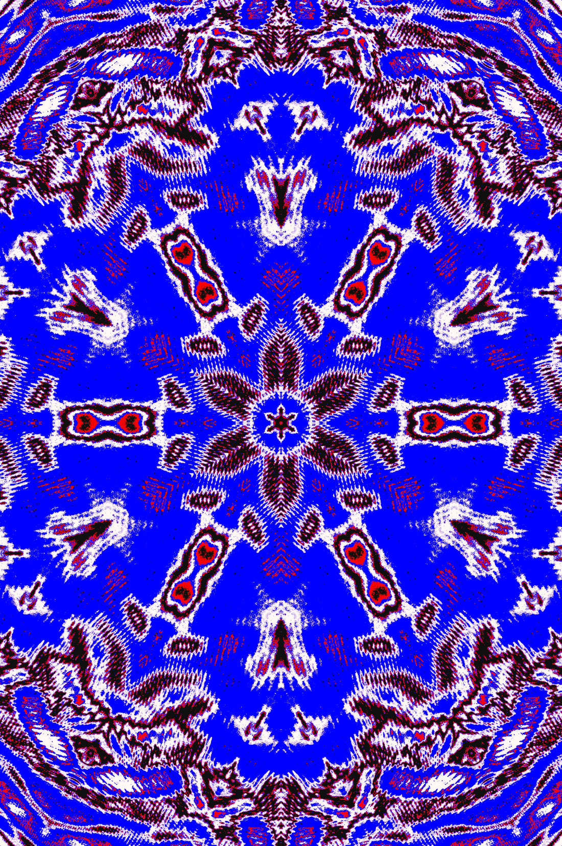 BYZANTINISCH-BLAUE MANDALA — Premium Kunstprint