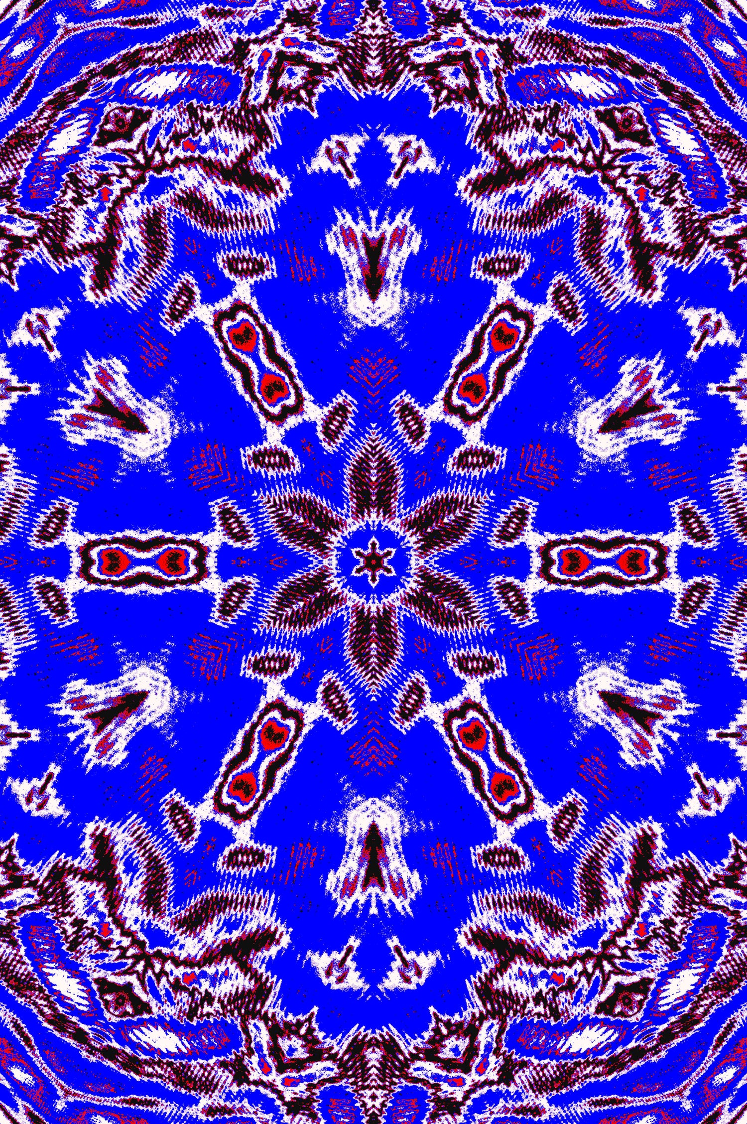 BYZANTINISCH-BLAUE MANDALA — Premium Kunstprint