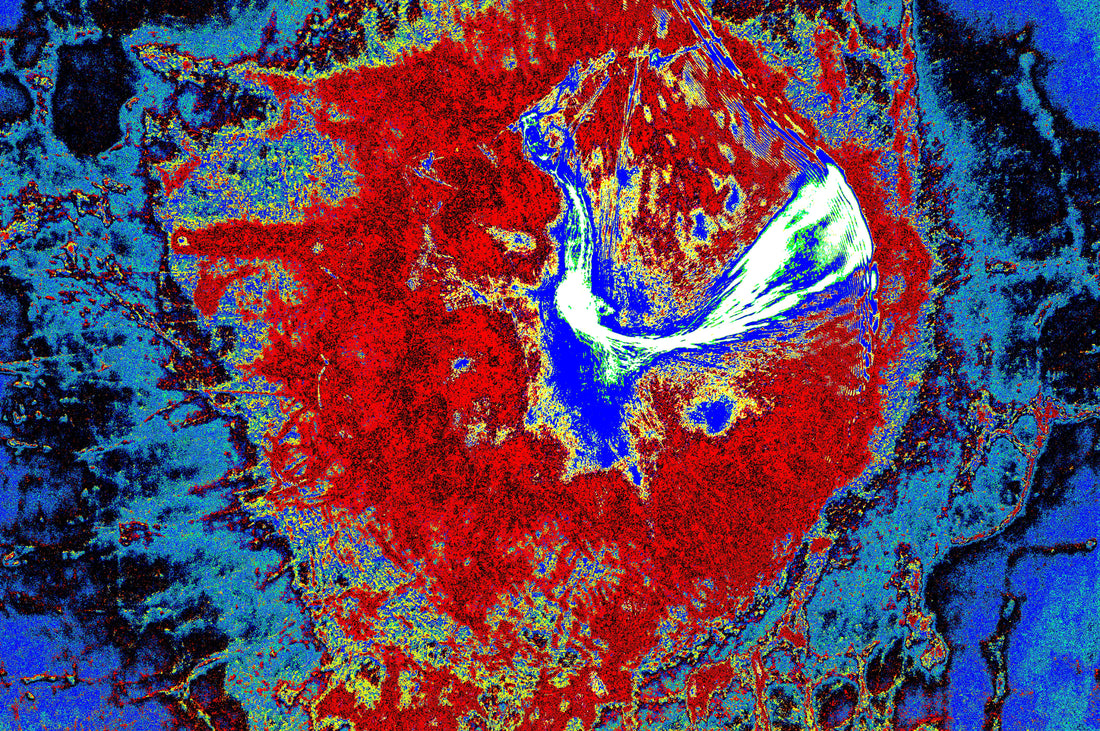 ABSTRACT RADIANT IMPACT CRATER — Premium Kunstprint