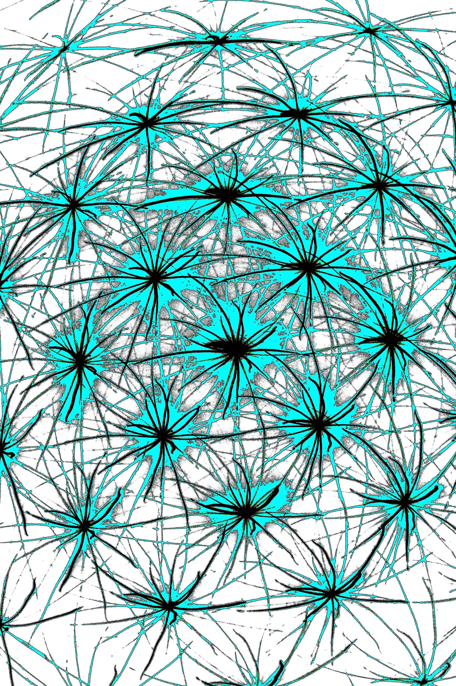 TURQUOISE SPIKY PATTERN — Premium Kunstprint
