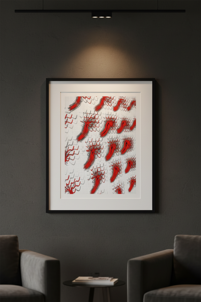 CRIMSON FLOW — Premium Kunstprint