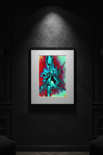 CYAN EXPLOSION BURST — Premium Kunstprint