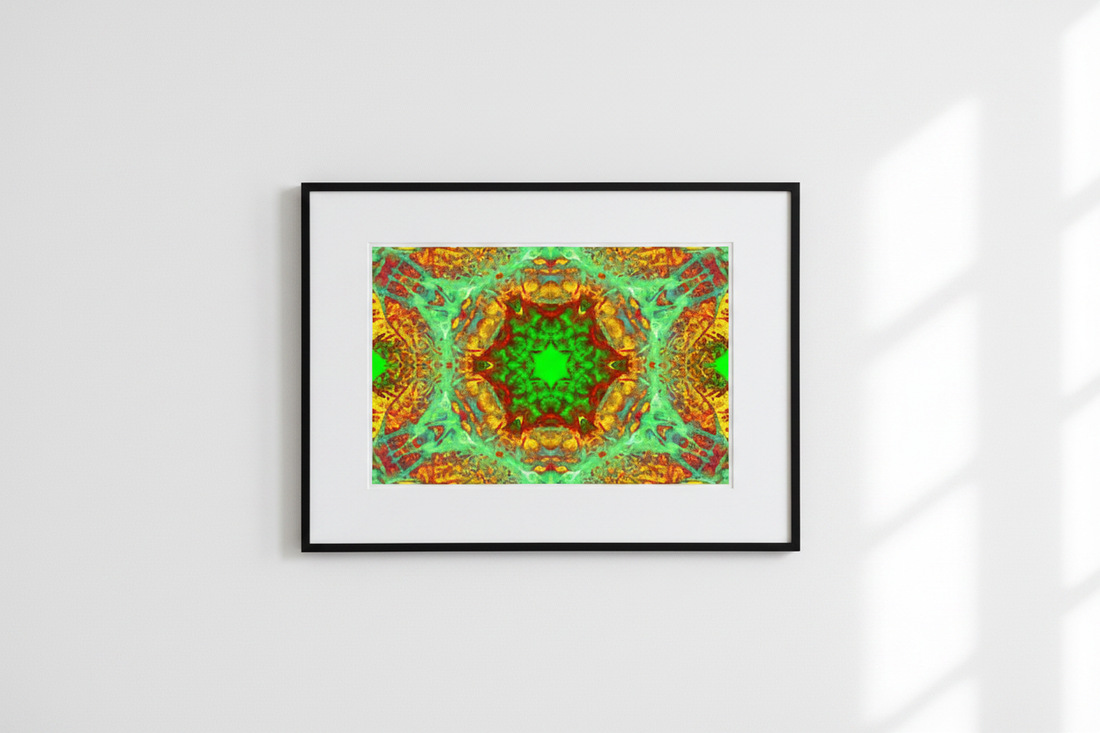 EMERALD HEXAGON MANDALA — Professionelles Mockup