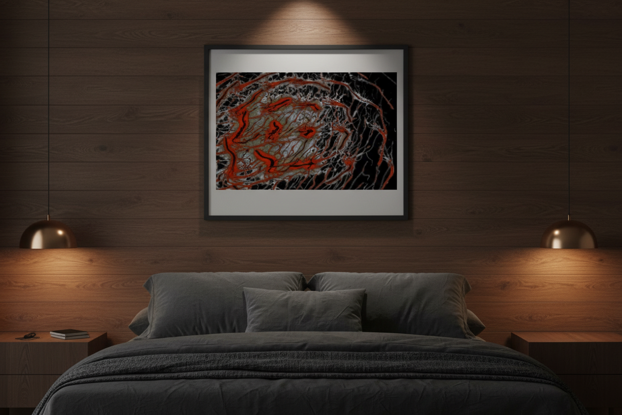 FRAKTALE STURM ENERGIEN Mockup Holzwand
