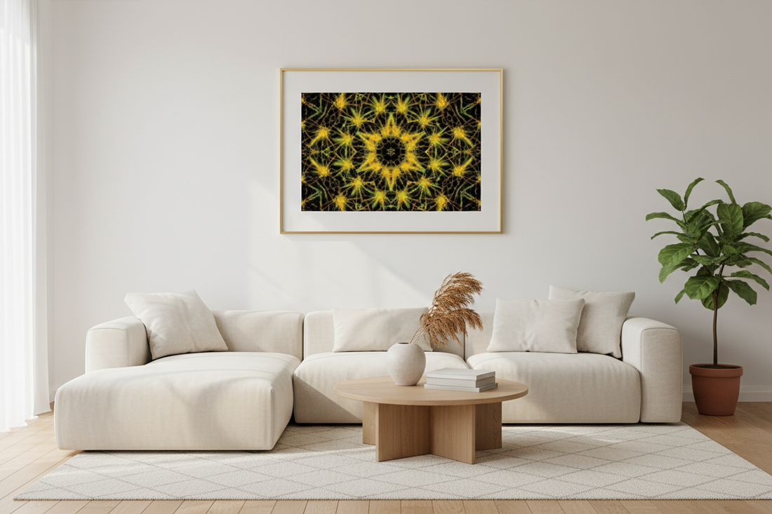 GELBES KALEIDOSKOP — Elegantes Mockup