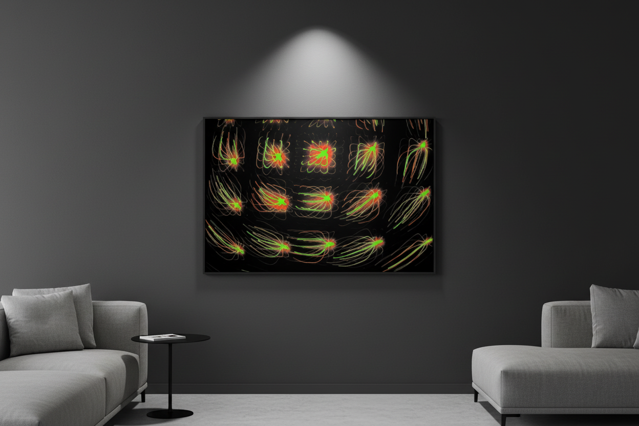 GLÜHENDES RASTER — Premium Kunstprint