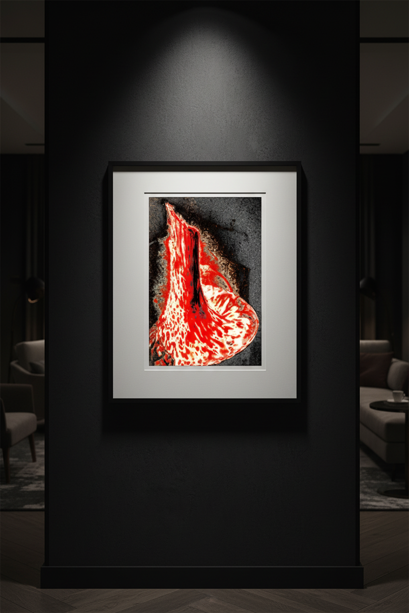 ORGANIC CRIMSON BLOOM — Premium Kunstprint